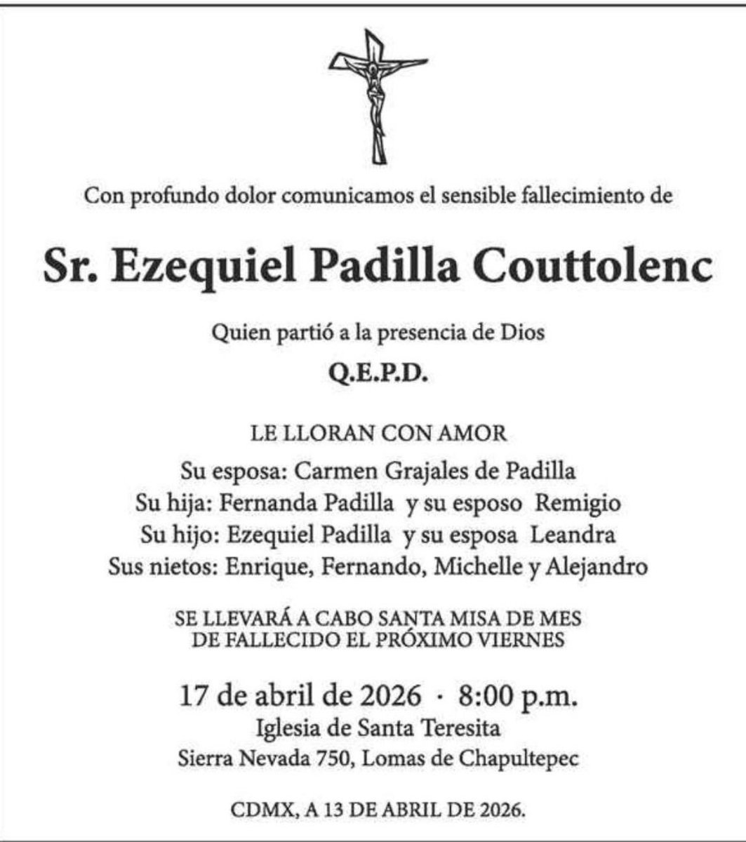 JulianVenturaV's tweet image. Falleció Ezequiel Padilla Couttolenc. Fue embajador en Países Bajos, Suiza y Canadá, así como Cónsul General de México en Dallas. 

#QEPD