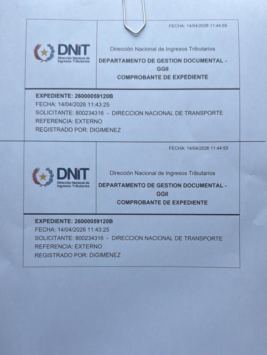 Dirección Nacional de Transporte - Paraguay tweet media