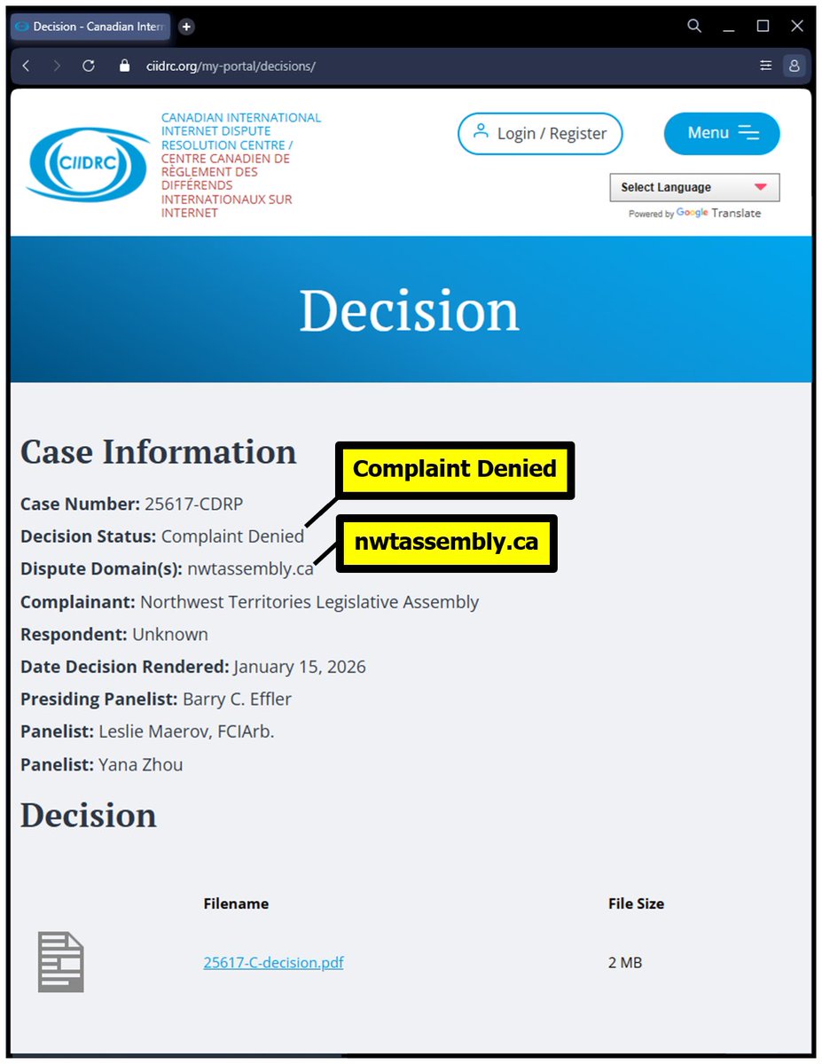 Complaint Denied: