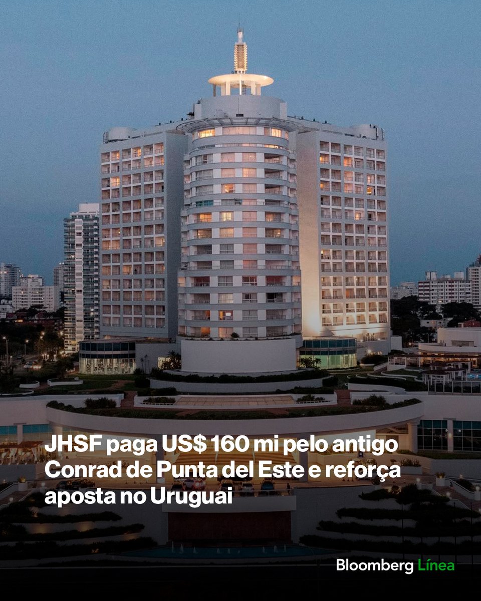 BloombergLineaB's tweet image. JHSF paga US$ 160 mi pelo antigo Conrad de Punta del Este e reforça aposta no Uruguai. Saiba mais: bit.ly/3OGi3h5

#negócios #hotel #PuntaDelEste #Uruguai