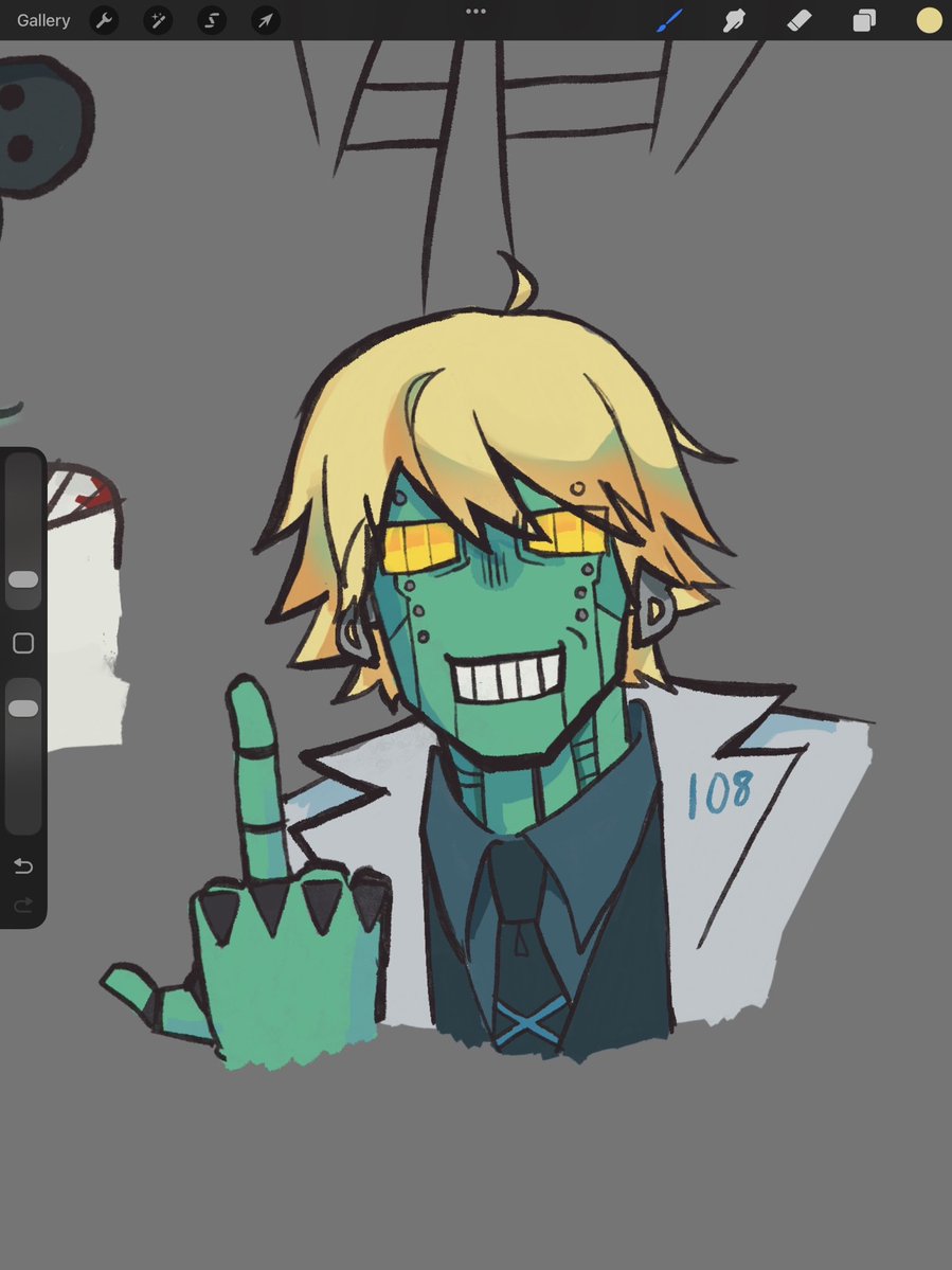 colored my lil goofy doodle of robo ky 😋 #guiltygear