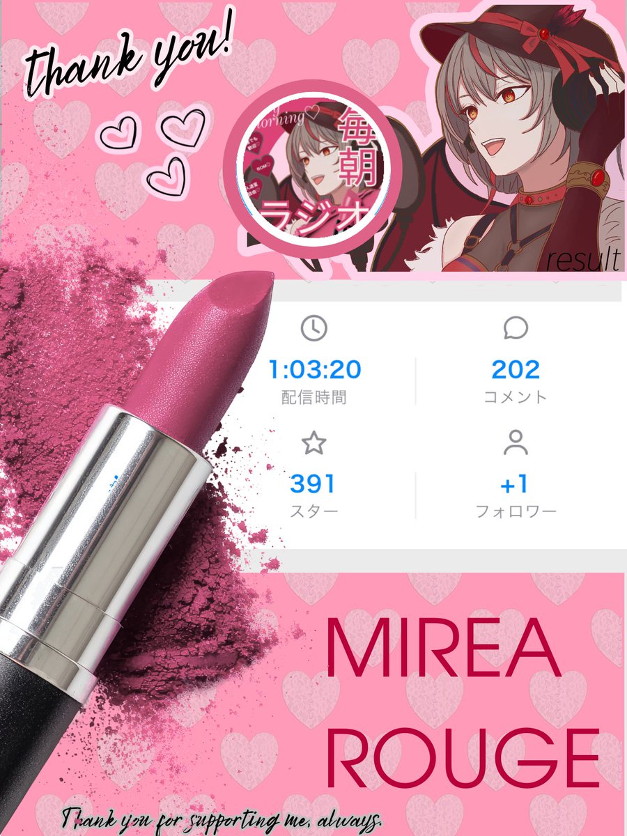 ミレア・ルージュ🌒💄@爆破成功♡ tweet media