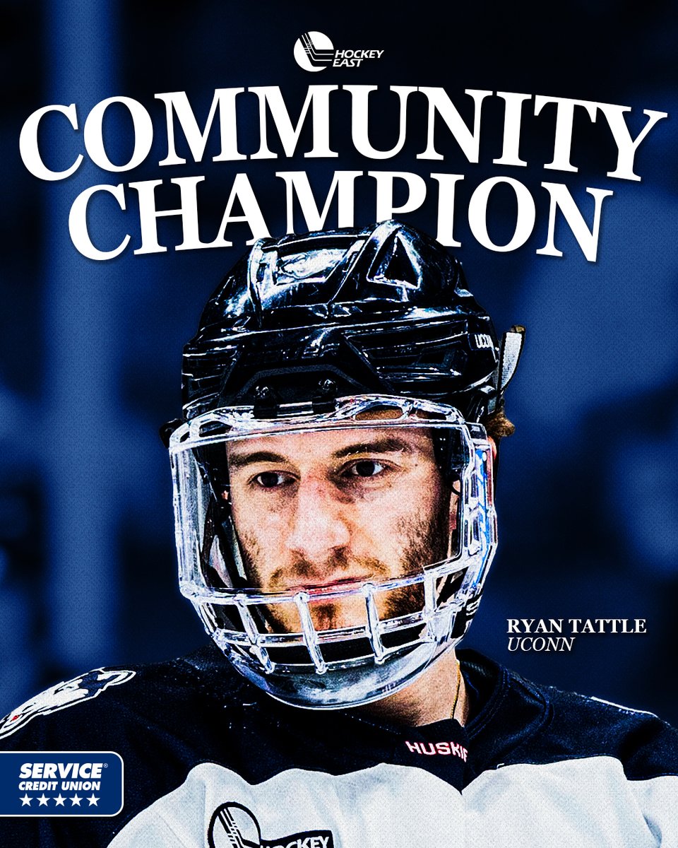 hockey_east's tweet photo. Ryan Tattle has been named the inaugural Hockey East Community Champion 🏒

Tattle founded Score for Cancer in 2021 and has since raised $188K+ for the Canadian Cancer Society.

To read more about Tattle's work head to https://t.co/h8V5T93yNj. 

@UConnMHOC @Servicecu https://t.co/aaDOT3evKA