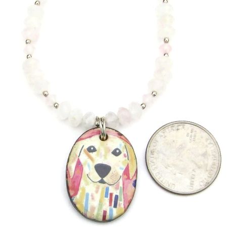 ShadowDogDesign's tweet image. New! Whimsical artisan ceramic #dog pendant #necklace w/ natural rose quartz gemstones!   via @ShadowDogDesign #MothersDay #DogLover #ShopSmall #DogNecklace      bit.ly/LoyaltySD