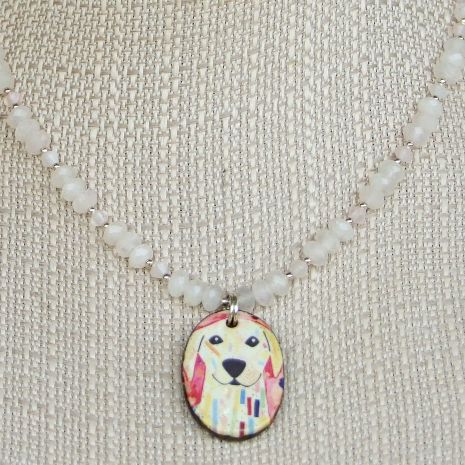 ShadowDogDesign's tweet image. New! Whimsical artisan ceramic #dog pendant #necklace w/ natural rose quartz gemstones!   via @ShadowDogDesign #MothersDay #DogLover #ShopSmall #DogNecklace      bit.ly/LoyaltySD