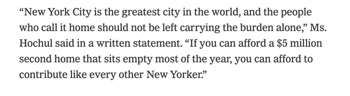 boreskes's tweet photo. NEW: As New York leaders argue over whether to raise taxes on high earners to help solve NYC’s multibillion-dollar budget gap, Gov. Kathy Hochul has decided to push for a yearly tax aimed at second homes in the city that are worth $5 million or more. https://t.co/orLkq3oRR2 https://t.co/mTG0vV4DvT