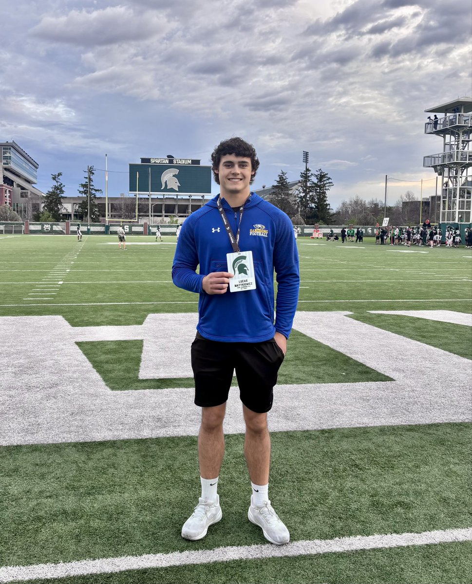lucasmaty18's tweet photo. I had a great time visiting @MSU_Football today! I enjoyed meeting coaches and learning more about the program. Thank you for the invite!

@coachfitz51 @LeVarWoods @CoachLail @FBCoachSheridan @CoachHawk_5 @CoachWozniakTE @MalikGill5 @MSUFBRecruiting @EDGYTIM @PrepRedzoneIL https://t.co/C4RSAtdsIS