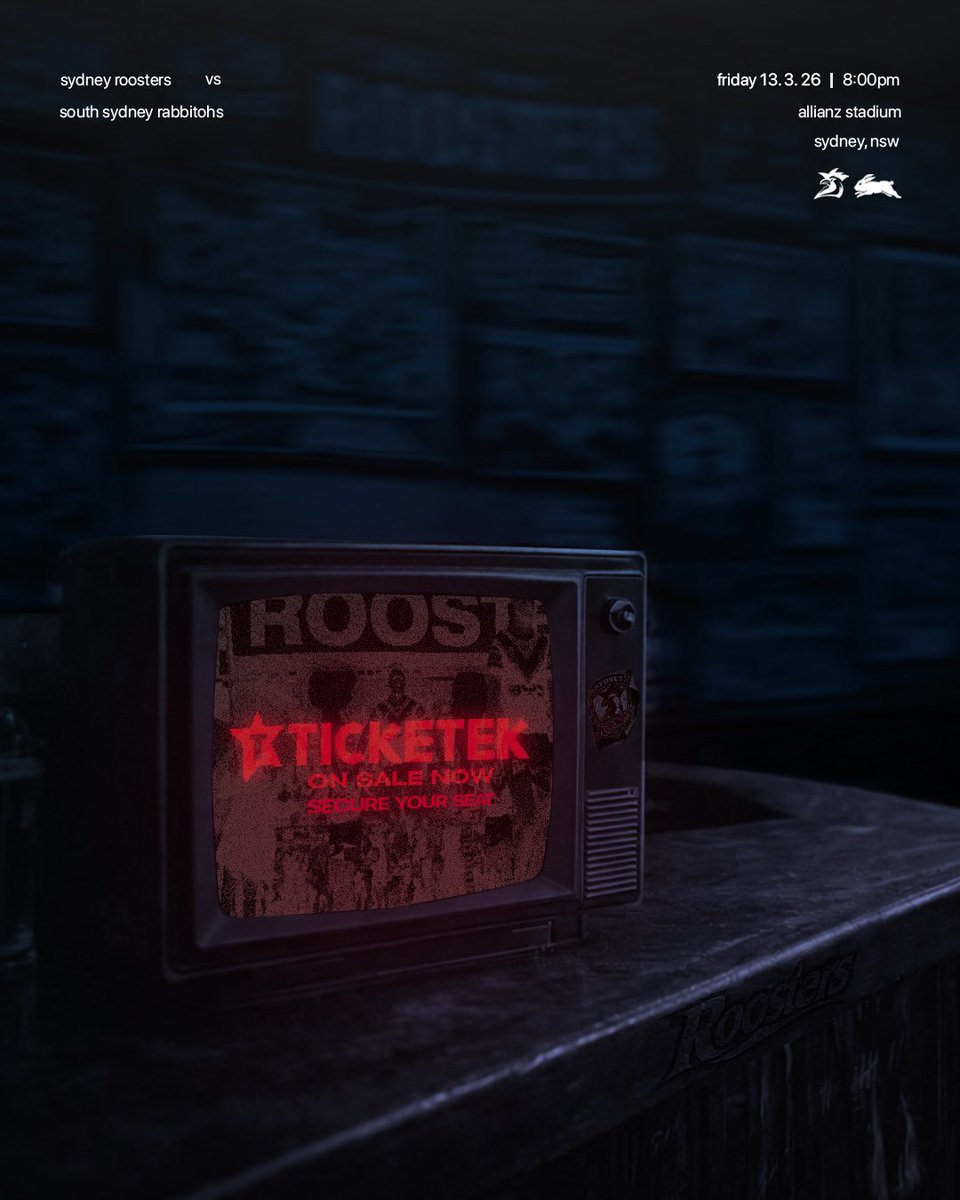 Typoryx's tweet photo. Far off from esports but I wanted to post these here. I had the opportunity a few months back to design some matchday concepts for the Sydney Roosters, and so I thought I’d share them here

Merging their current design style with a y2k aesthetic 🐓 https://t.co/r04t0O2rar