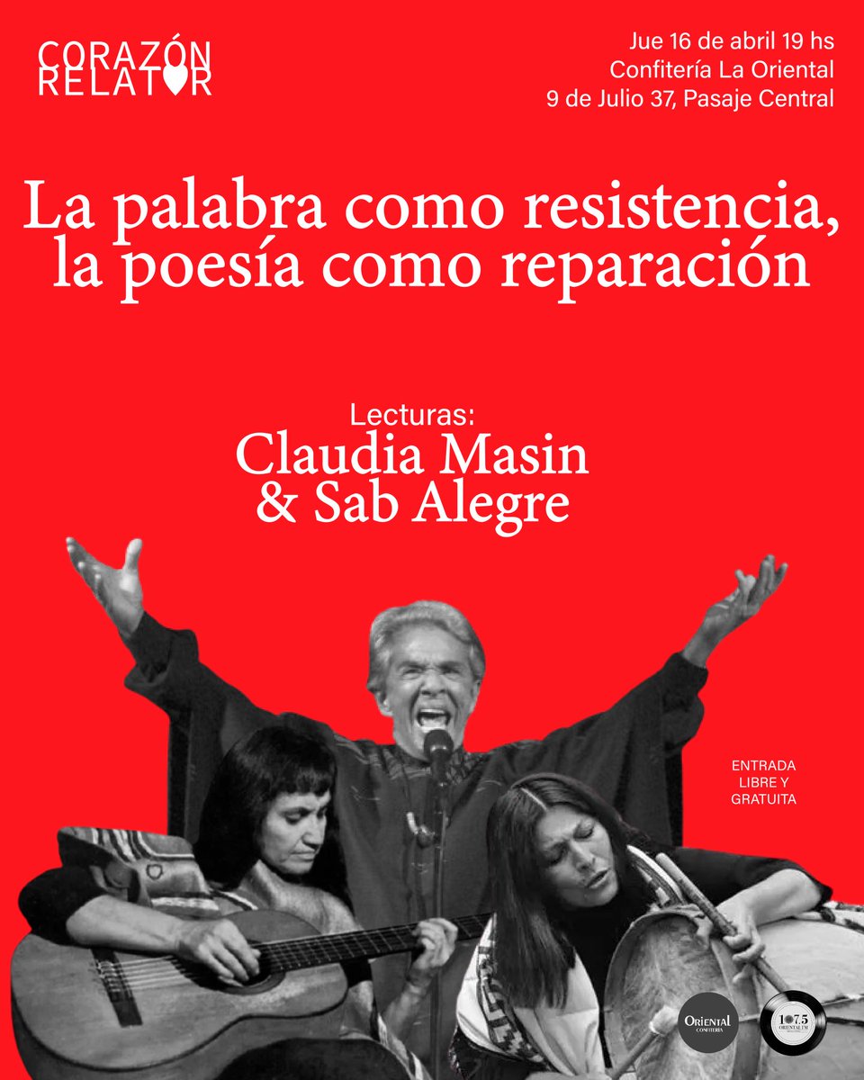 lulintheskywith's tweet photo. Este jueves 16 en Confitería La Oriental homenaje a las cantautoras latinoamericanas:

Leen Claudia Masin &amp; Sab Alegre 🌹

Entrada libre y gratuita ✨ https://t.co/twrwDlOGcp
