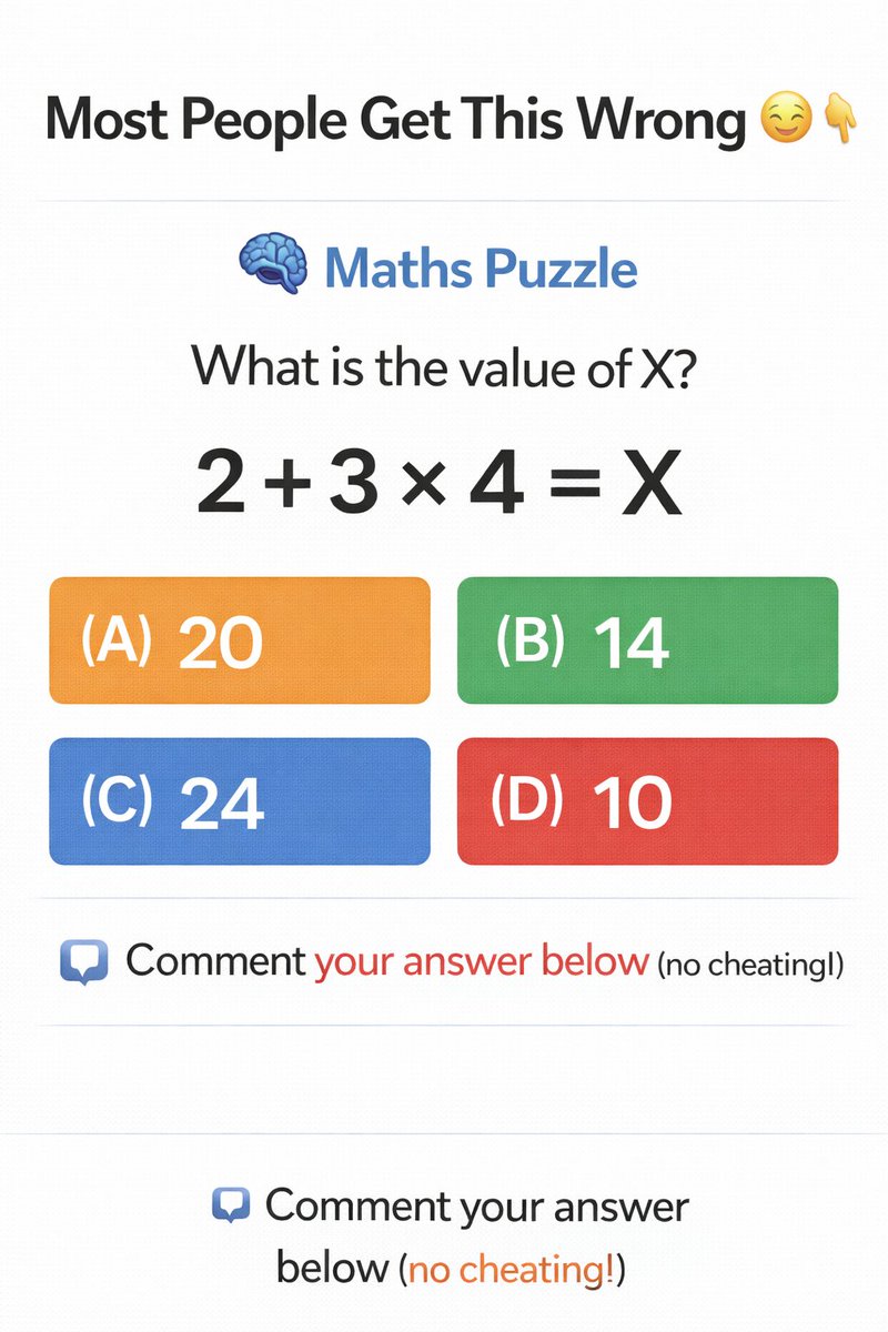 Naina_65's tweet image. Most People Get This Wrong 😏👇

#education #maths