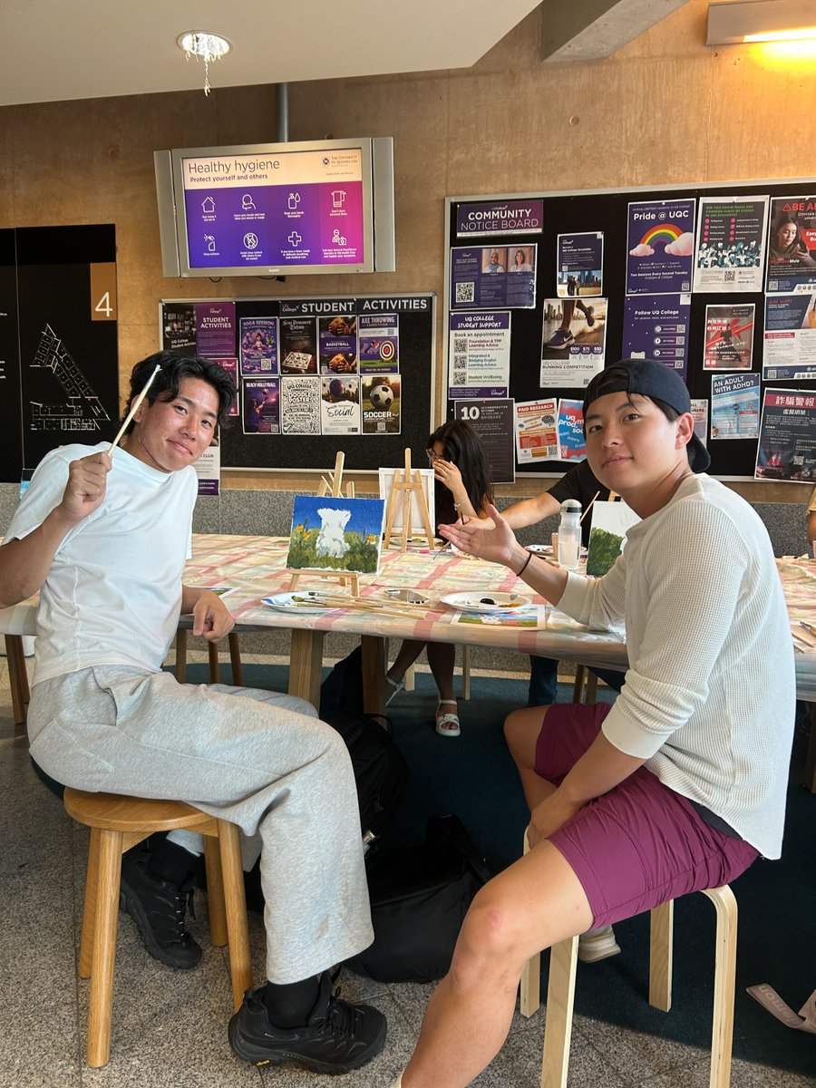 UQCollege's tweet photo. 🐰🎨 Easter creativity was in full swing!

Our students had a great time painting colourful Easter scenes, complete with playful bunnies and beautifully decorated eggs.  🥚🌸

Swipe to see some of the amazing artworks and happy faces! https://t.co/rNwPT3RlF3
