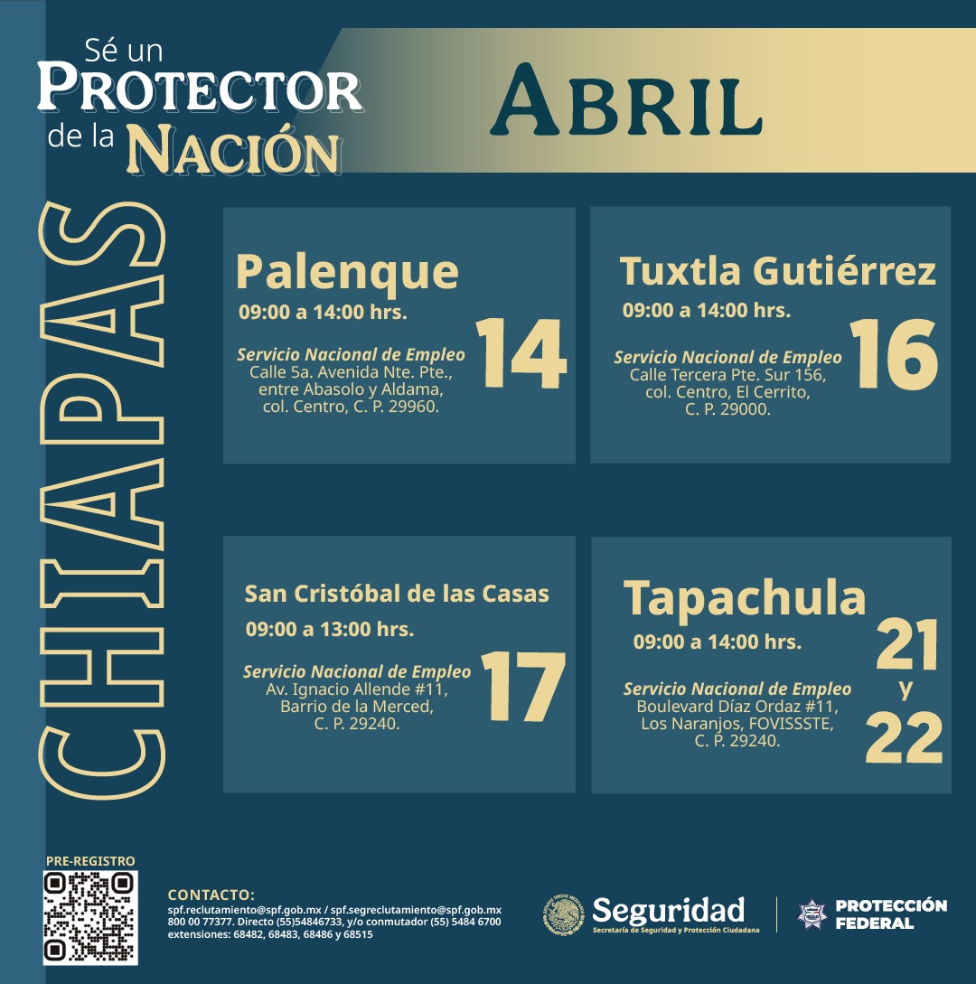 spf_sspc's tweet image. 🚔 CHIAPAS 🚔

La Nación se protege con lealtad.

Únete al #SPF en convocatoria.spf.gob.mx

#ProtectoresDeLaNación #MásCercaMásSeguros