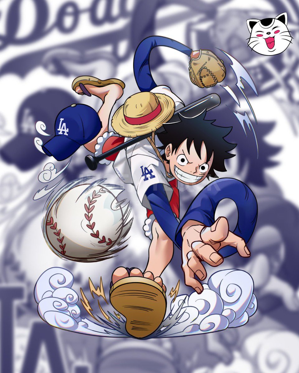 JustMyLuckJP's tweet photo. DODGER LUFFY DROP AVAILABLE FOR PREORDER NOW! 🔵🔥 SHIRTS AND STICKERS!  

https://t.co/vkiqsCua15 https://t.co/FSsux3HnQ3