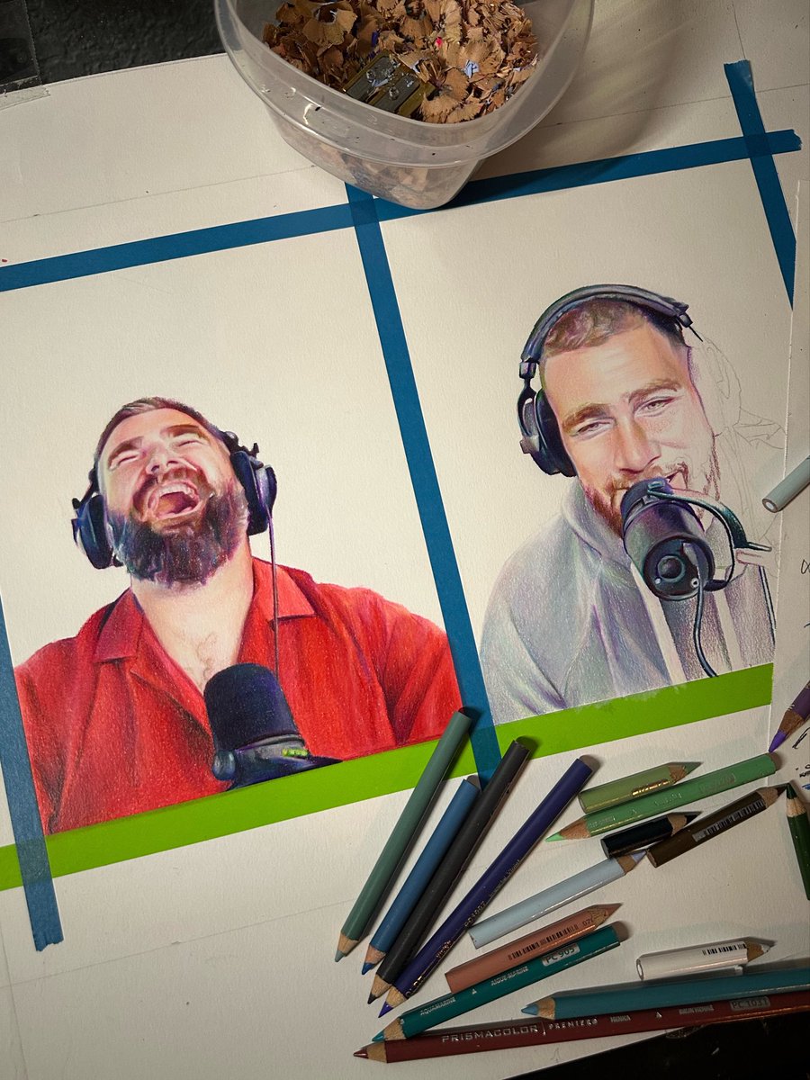 ArtbyCaitlyn's tweet image. Getting Travis added in there! #newheights