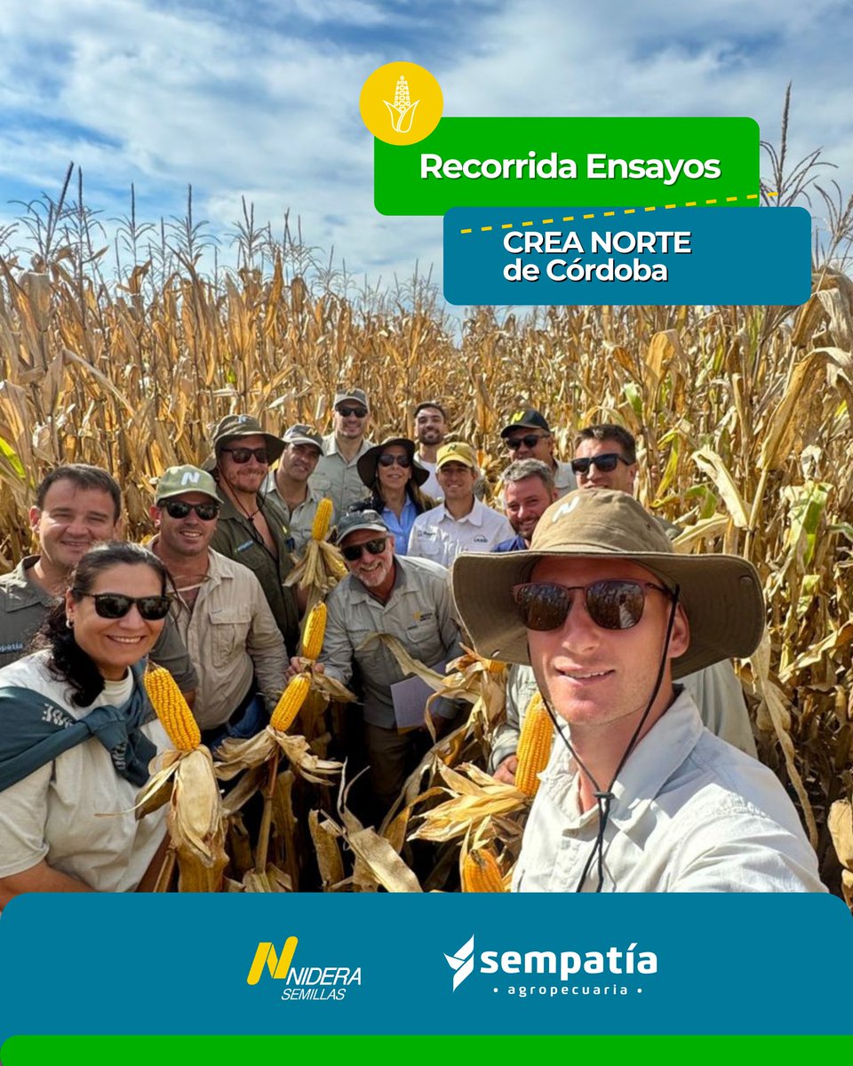En el día de ayer realizamos, junto a colegas, una recorrida por 

✔️Ensayos de MAÍZ 🌽 <a href="/NideraSemillas/">Nidera Semillas</a>
en CREA <a href="/crea_cor/">CREA Córdoba Norte</a>

Excelente intercambio 👍🏻

#SempatiaAgropecuaria 🧉
#RedInNidera #Maíz #Ensayos