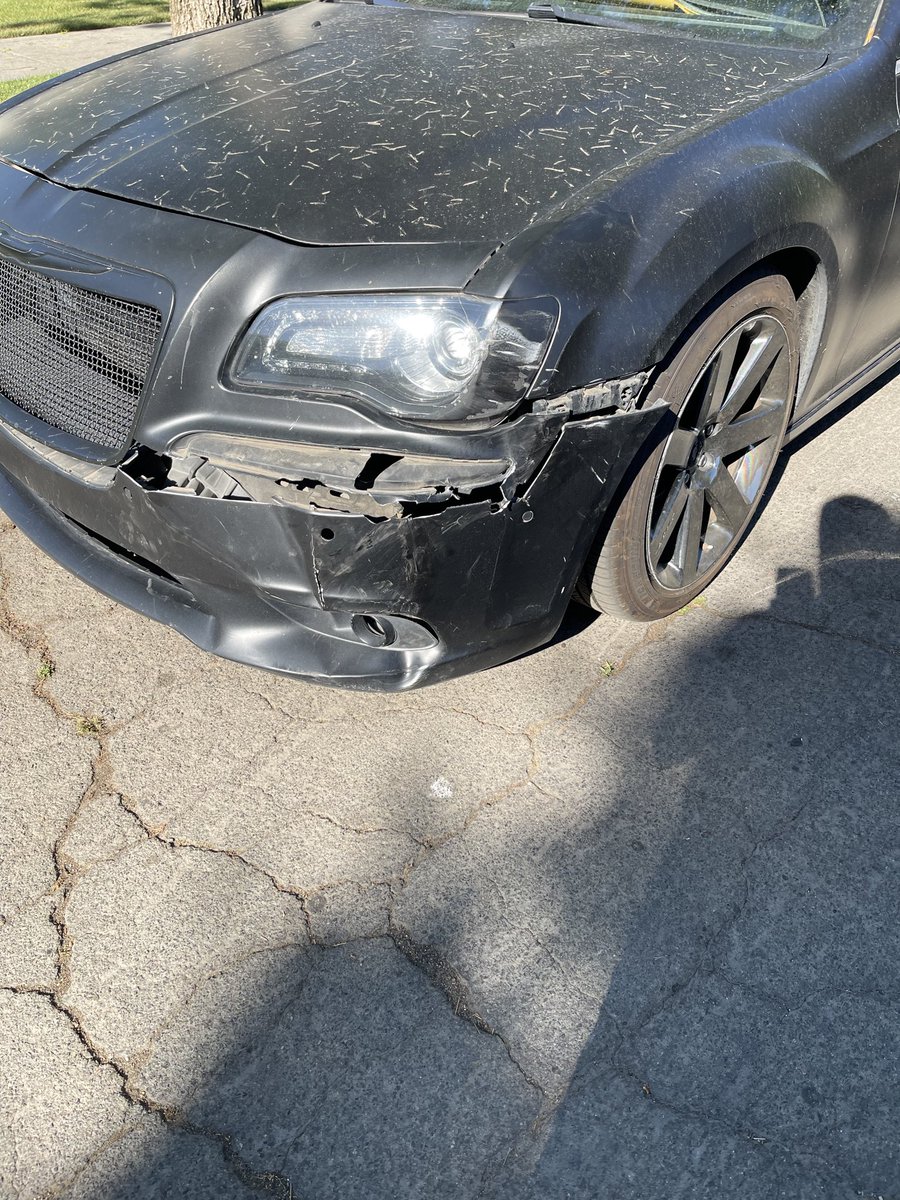<a href="/KSquared2015/">Ksquared2015 🥸™️</a> I’m going to need to run some higher end waffle. Sucks when you’re in an accident with yourself. Wiped out the bumper on my Chrysler while pulling into the driveway with my truck. 😢