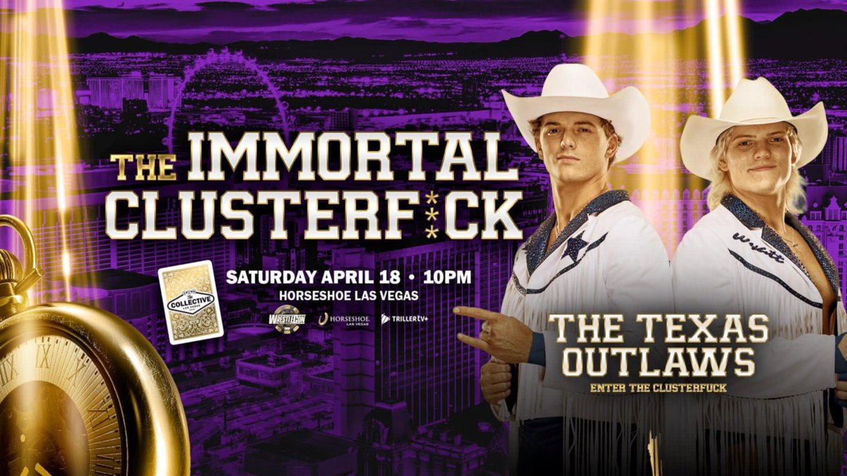 GCWrestling_'s tweet photo. *CLUSTERF*CK UPDATE*

2 New Entrants:

Wyatt and Wayne, the next generation of the legendary Rhodes Wrestling Dynasty make their GCW debut on 4/18 in the Immortal CF!

Get Tix:
https://t.co/O9Sccw2IMQ

Watch LIVE on @Triller_TV+
Saturday 4/18 - 10PM https://t.co/MUZKEY89oV
