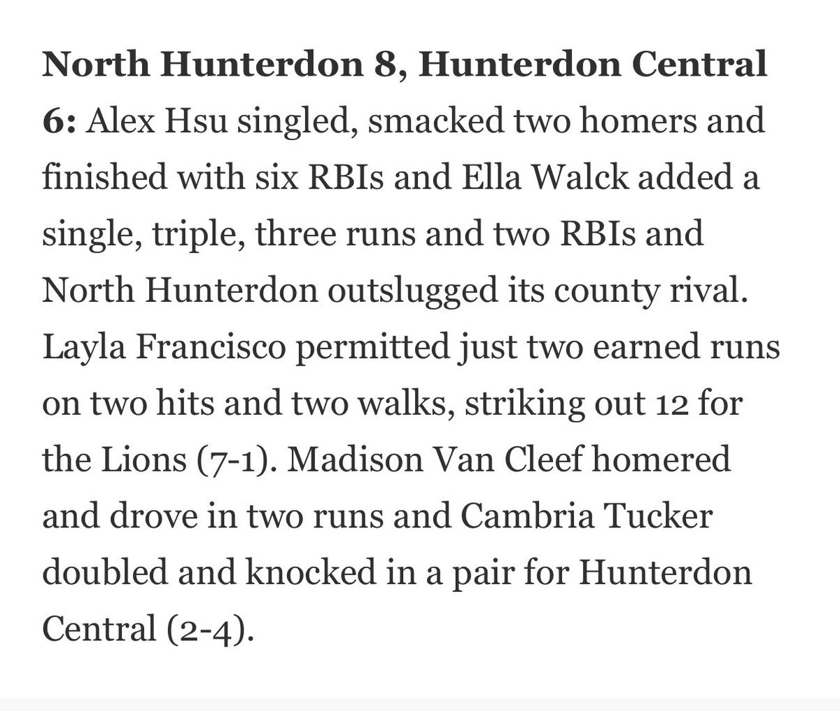 North Hunterdon Athletics tweet media