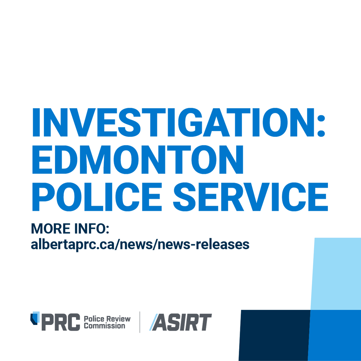 ASIRT_AB's tweet photo. We're investigating the death of a woman in hospital, following an arrest by @edmontonpolice in March.

News release: https://t.co/3UrCSbYyIZ https://t.co/9gI0FUthgS
