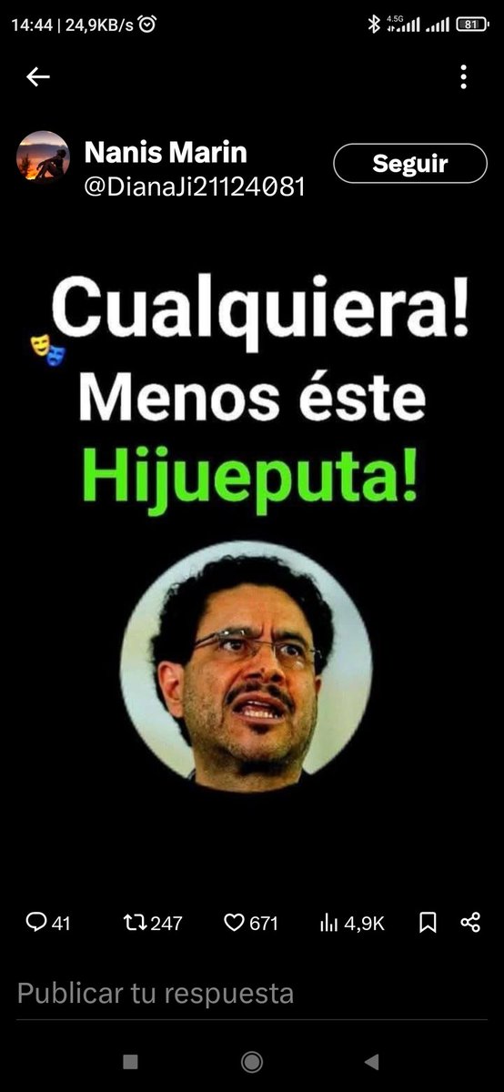 <a href="/EmmaRincon/">Emmanuel Rincón</a> <a href="/JMorales_C1/">JMorales-C1 🇨🇴🐯❕</a> Definitivamente el exguerrillero M19 Gustavo Petro es asqueroso, este sujeto no respeta a las mujeres que hacen parte de su gabinete ni a ninguna mujer, ataca a Shakira grotescamente, NO PODEMOS REPETIR LO MISMO, NO VOTE POR EL NARCOTERRORISTA FARC IVÁN CEPEDA.