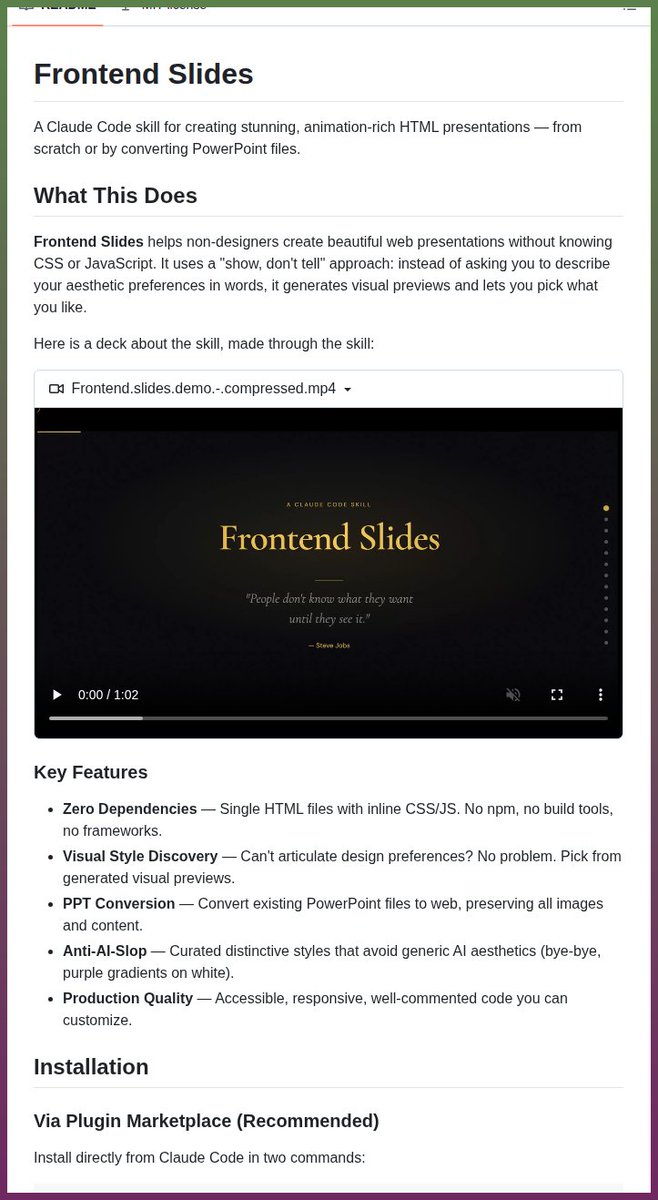 tom_doerr's tweet image. Claude Code skill for HTML presentations

github.com/zarazhangrui/f…