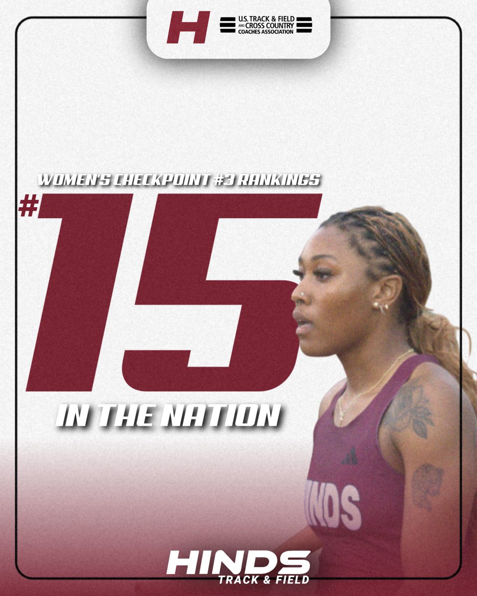 HCCTrackField's tweet photo. Hinds Track and Field rankings week #3

https://t.co/3itoLI9XIY https://t.co/hPidWZcevi