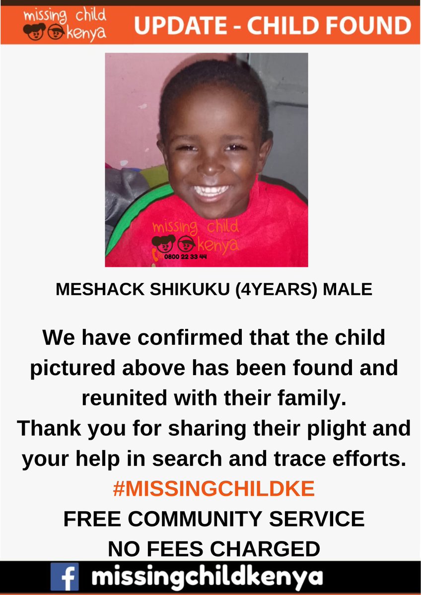 MESHACK SHIKUKU (4 YEARS) MALE #MISSINGCHILDKE