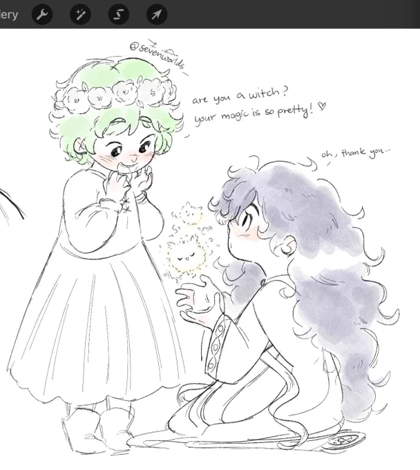 a universe in which coco met agott at the festival ☹️💖 #arkco #とんがり帽子のアトリ絵 #witchhatatelier 