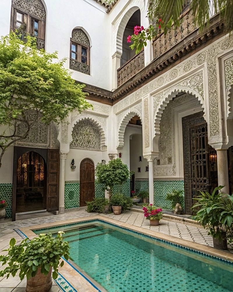 Moorskingdom's tweet photo. courtyard architecture • MOROCCO https://t.co/pynvKEJRhJ