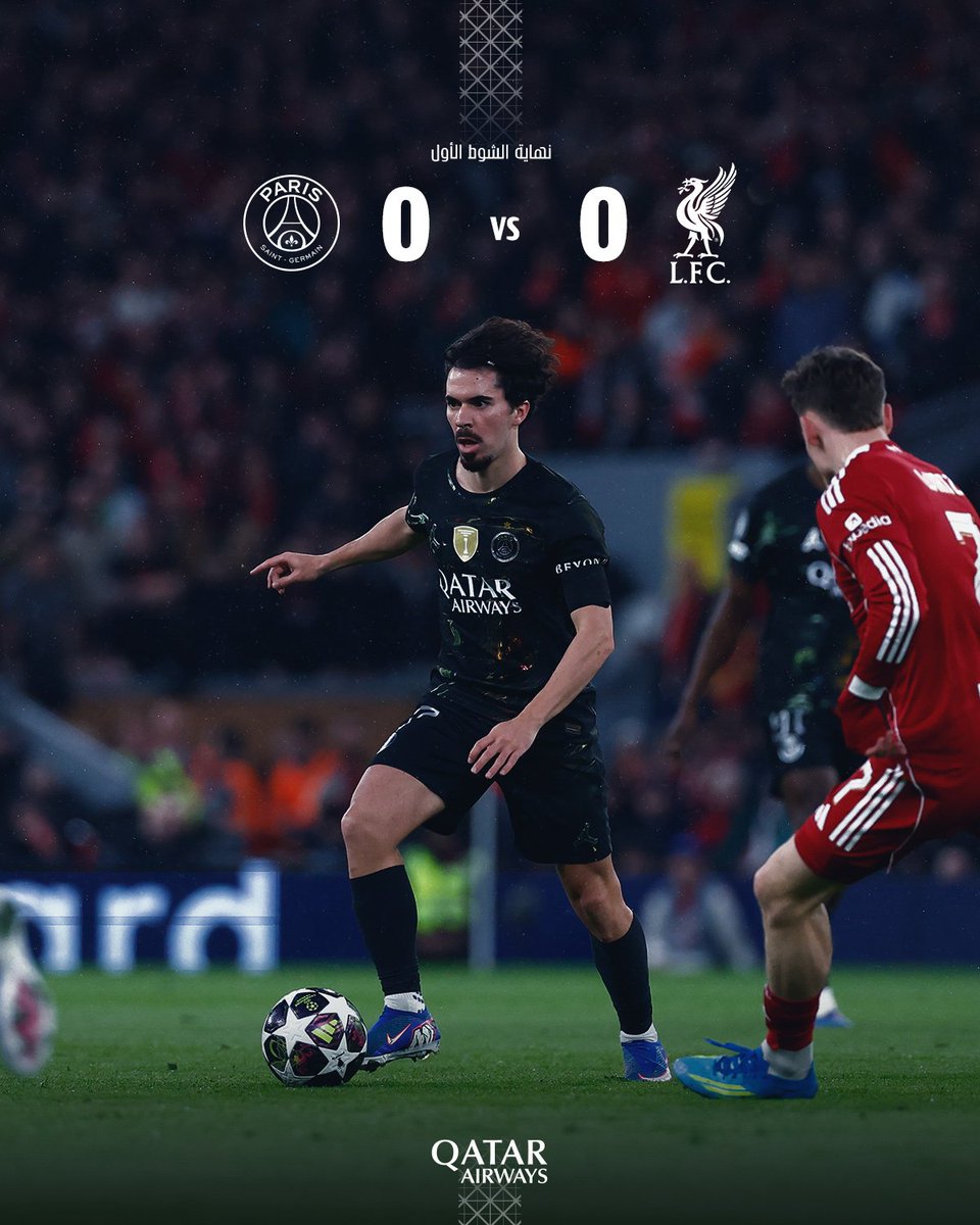 PSG_arab's tweet photo. نهاية الشوط الأول ⏸️

#LIVPSG I #UCL https://t.co/RdtAhZI8E4