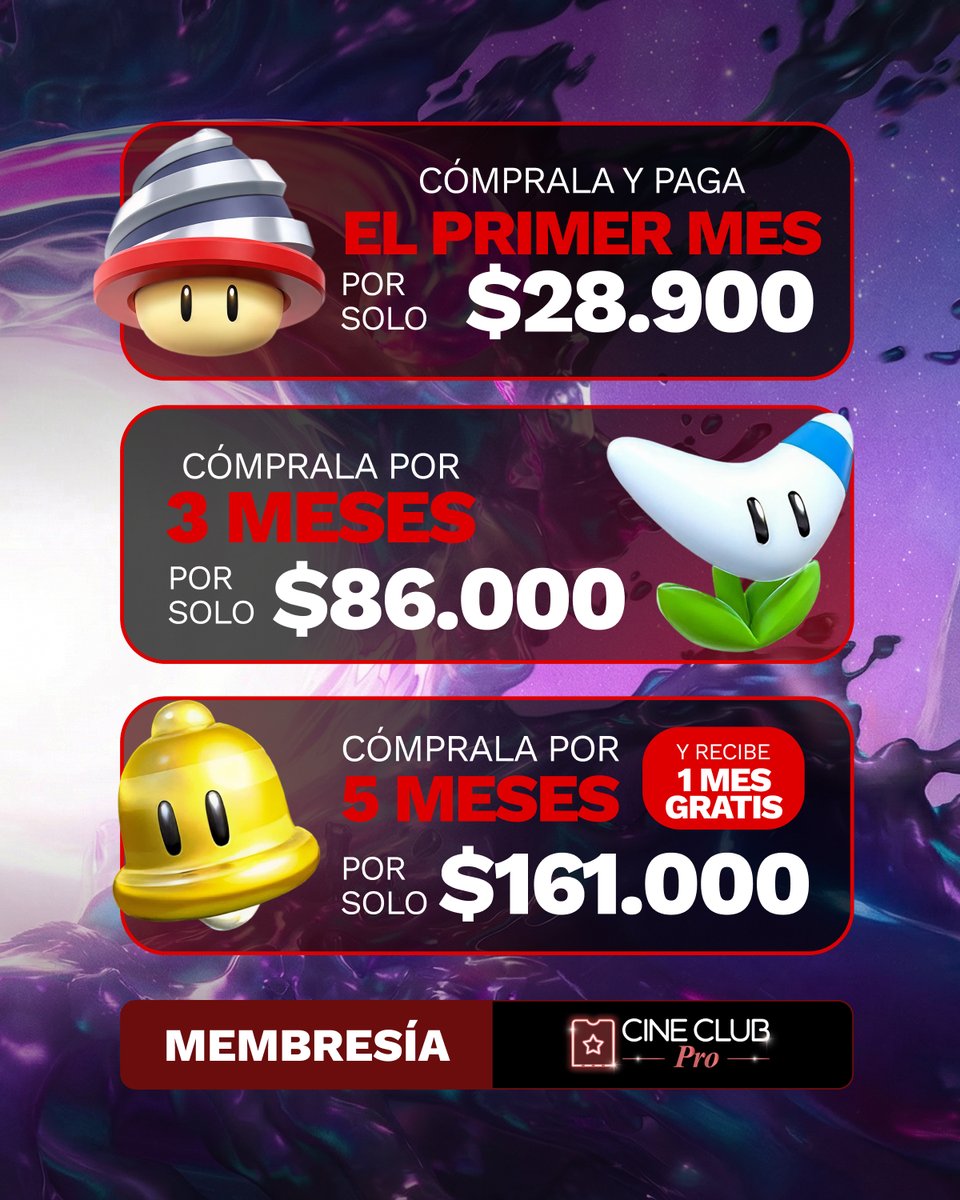 CinemarkCol's tweet photo. Promos hechas para la realeza.👸🏼

Disfruta de cualquiera de estos paquetes de la membresía #CineClubPro y empieza a aprovechar cada beneficio.

Conoce más aquí: https://t.co/rkq11ItEO1 https://t.co/4zVZl2pYeN