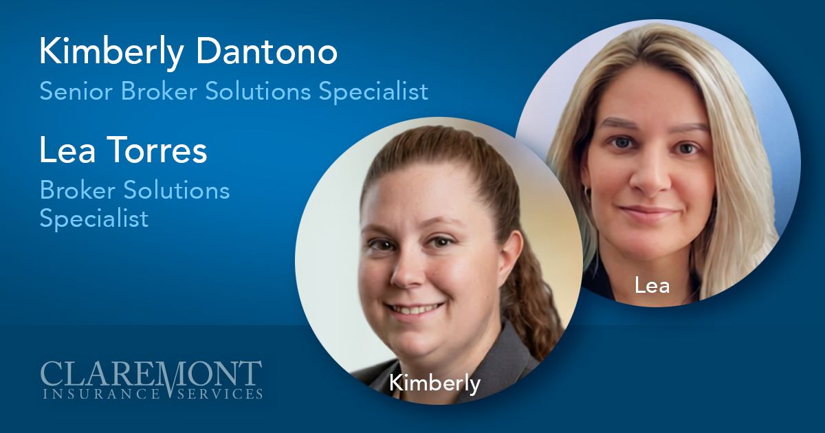ClaremontGA's tweet image. Two promotions. One stronger broker support team. Congrats to Kim Dantono &amp;amp; Lea Torres at Claremont! ow.ly/Xwxc50YEMPB #healthinsurance #employeebenefits #medicalcoverage #generalagency