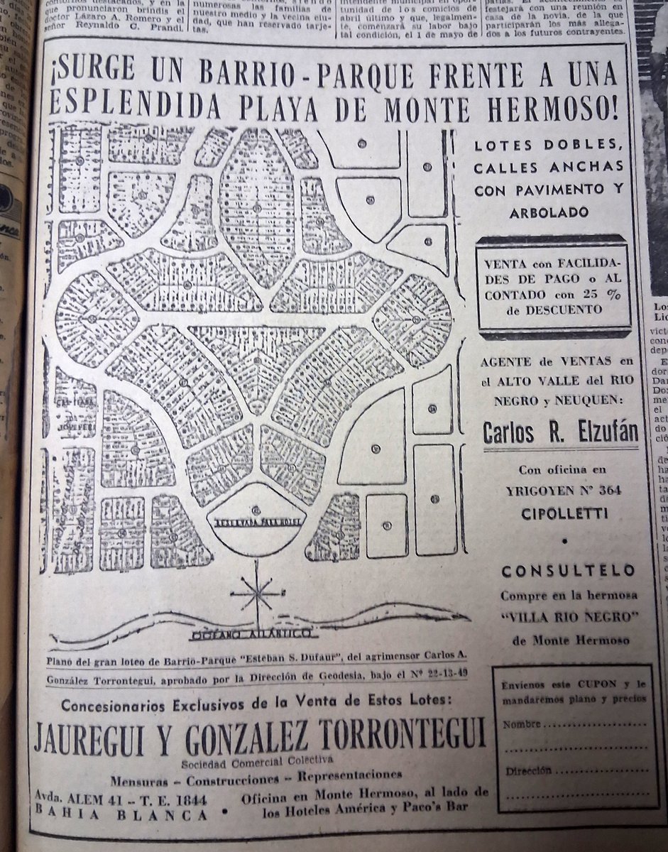 mrminervino1's tweet image. @monte_hermoso Propuesta de 1954, vista actual.