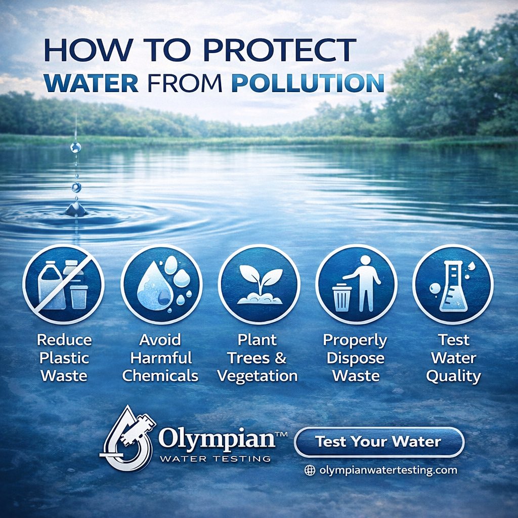 OlympianWater's tweet image. Clean water starts with everyday choices. 💧  

Reduce waste, avoid harmful chemicals, and protect what matters.  

👉 Learn more:  
olympianwatertesting.com/how-to-protect…  

💧 Test. Don’t guess.  

#CleanWater #WaterQuality #WaterTesting #Sustainability #ProtectWater #OlympianWaterTesting