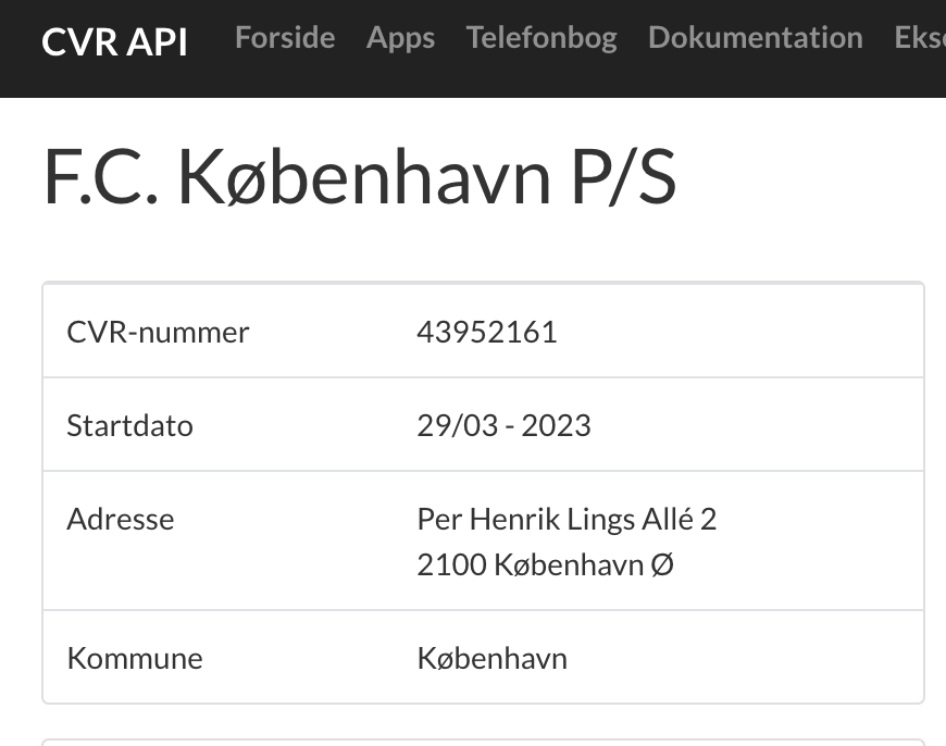 helligehelge's tweet photo. @LeonAndersen14 @Jesper_HS @NiklasSembach FCKs CVR nummer er registreret i Københavns Kommune. Fakta. Du kan også få dokumentation. https://t.co/YW8FCFiHVJ