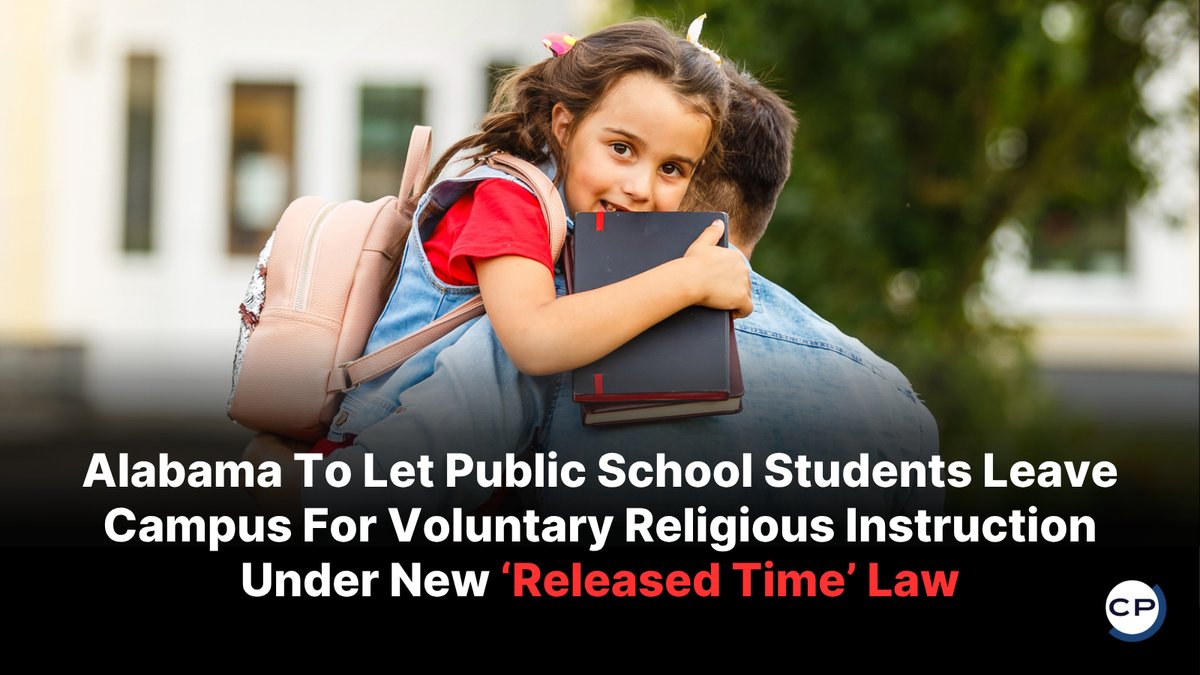 ChristianPost's tweet image. A new Alabama law lets parents request “released time” so public school students can leave campus for off-site religious instruction.
#Alabama #ReligiousFreedom #PublicSchools #ReleasedTime #ChristianNews
🔗 dlvr.it/TS2TDs