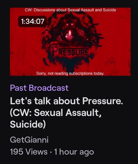 SP1RALST4R's tweet image. i suggest y'all to go and watch today's gianni livestream on twitch 'cause he explained his thoughts about what happened with pressure and answered to some questions. this stream can help ya a bit if you're struggling with what happened cause he also said comfort words to fans