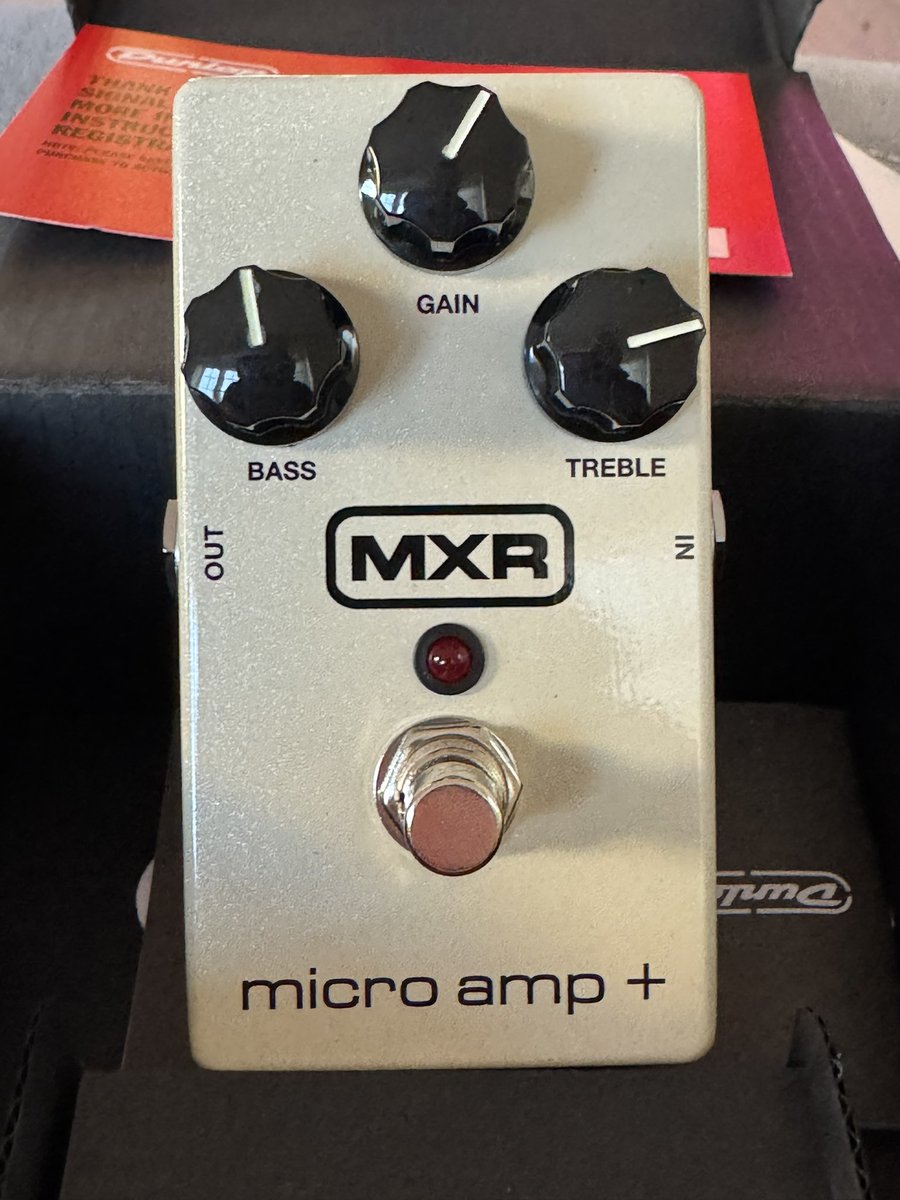 CoastalFireDept's tweet image. Tech Tuesday

Its Tech Tuesday and we’re all picking up new tech on the run up to gigging a little later this year.

Ollie has acquired a MXR Micro Amp+ to boost his distortion pedals. Will it work?  Who knows!  We’ll see at rehearsals!

#techtuesday 
#guitarfx 
#booster