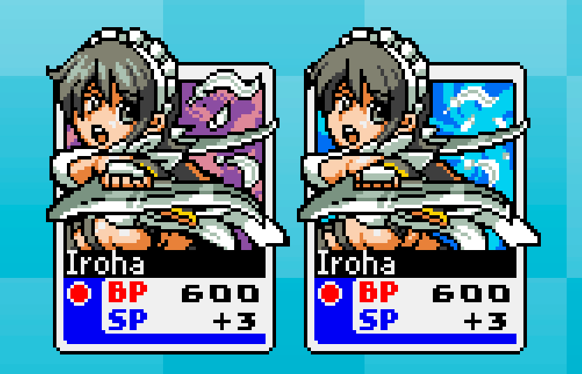 Going back to my art revisits, here's this old Iroha card I made as a c0mm before.

This is one of my first cards, and it kinda shows. I slightly tweaked her shading and anatomy, and I also changed the BG.

New is left, old is right.

#PixelArt #SNK #SamuraiShodown #Iroha