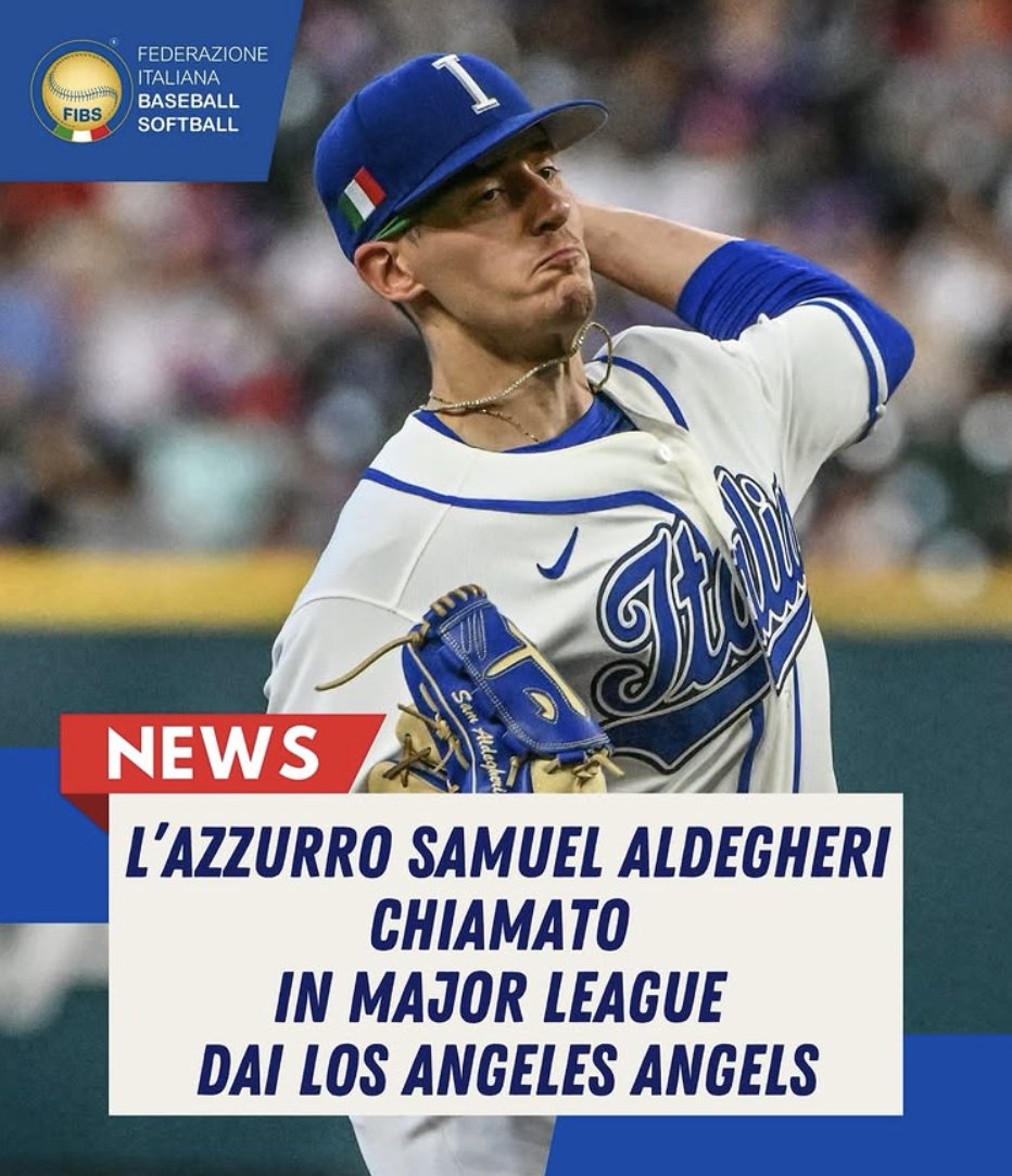 ChrisVaccaro's tweet image. #Italian pitcher Samuel Aldegheri has been called up to the Los Angeles #Angels.

He began the season in Triple-A and will be available for tonight’s matchup against the New York #Yankees in New York.

📸: Corrado Benedetti for FIBS