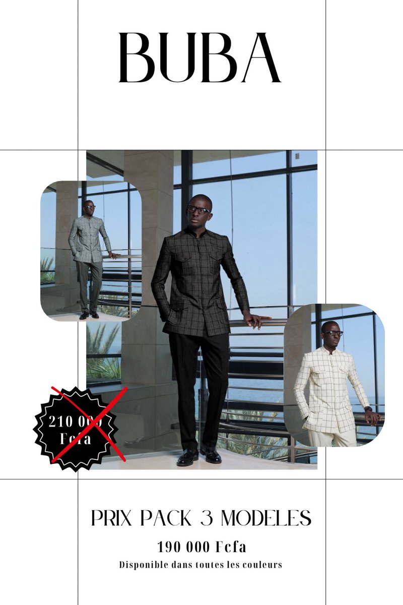 bubadk's tweet photo. Admirez cet ensemble qui donne un look raffiné, contemporain et très soigné.

Prix unitaire : 70 000 F
. Prix pack 2 tenues : 130 000 F (réduction de 10 000 F)
. Prix pack 3 tenues : 190 000 F (réduction de 20 000 F)

📞 : 77 302 83 27 | 77 129 93 93 | 77 258 84 80 https://t.co/Oq3wygMGZv