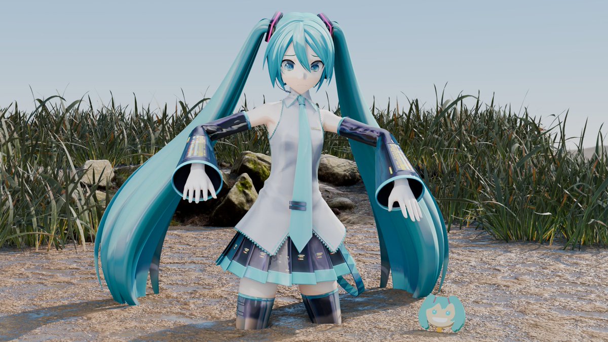 Another Miku :3 #Quicksand #quicksandfetish #Damselindistress #クイックサンド #底なし沼 #blender #3dart #nsfw #HatsuneMiku