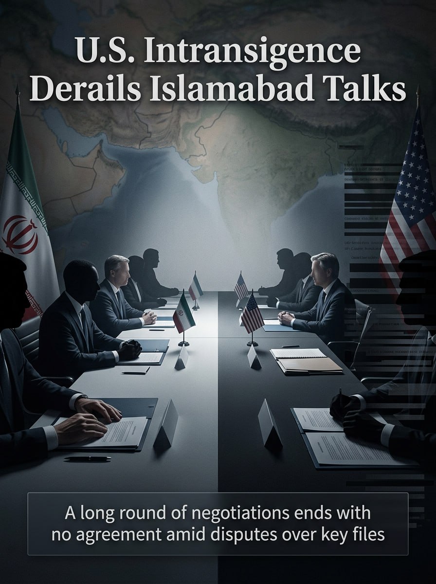 Mubeenat3175914's tweet photo. “U.S. Intransigence Derails Islamabad Talks”

“A long round of negotiations ends with no agreement amid disputes over key files” https://t.co/fZZOqGWlCI