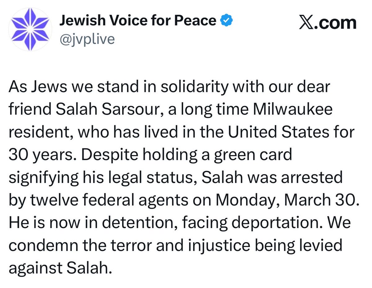 A few weeks ago, JVP (rightfully) denounced the plot to throw Molotov cocktails at Nerdeen Kiswani’s home.

Today, they proudly support Sarsour, who was convicted of throwing Molotov cocktails at Israeli homes.