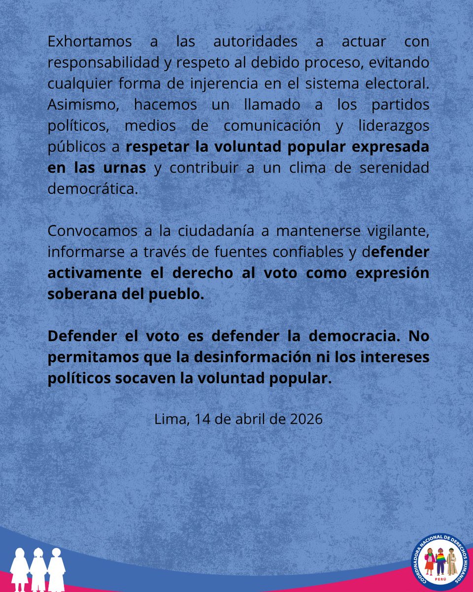 CNDDHH 🇵🇪 #ConsensoPorLosDDHH tweet media
