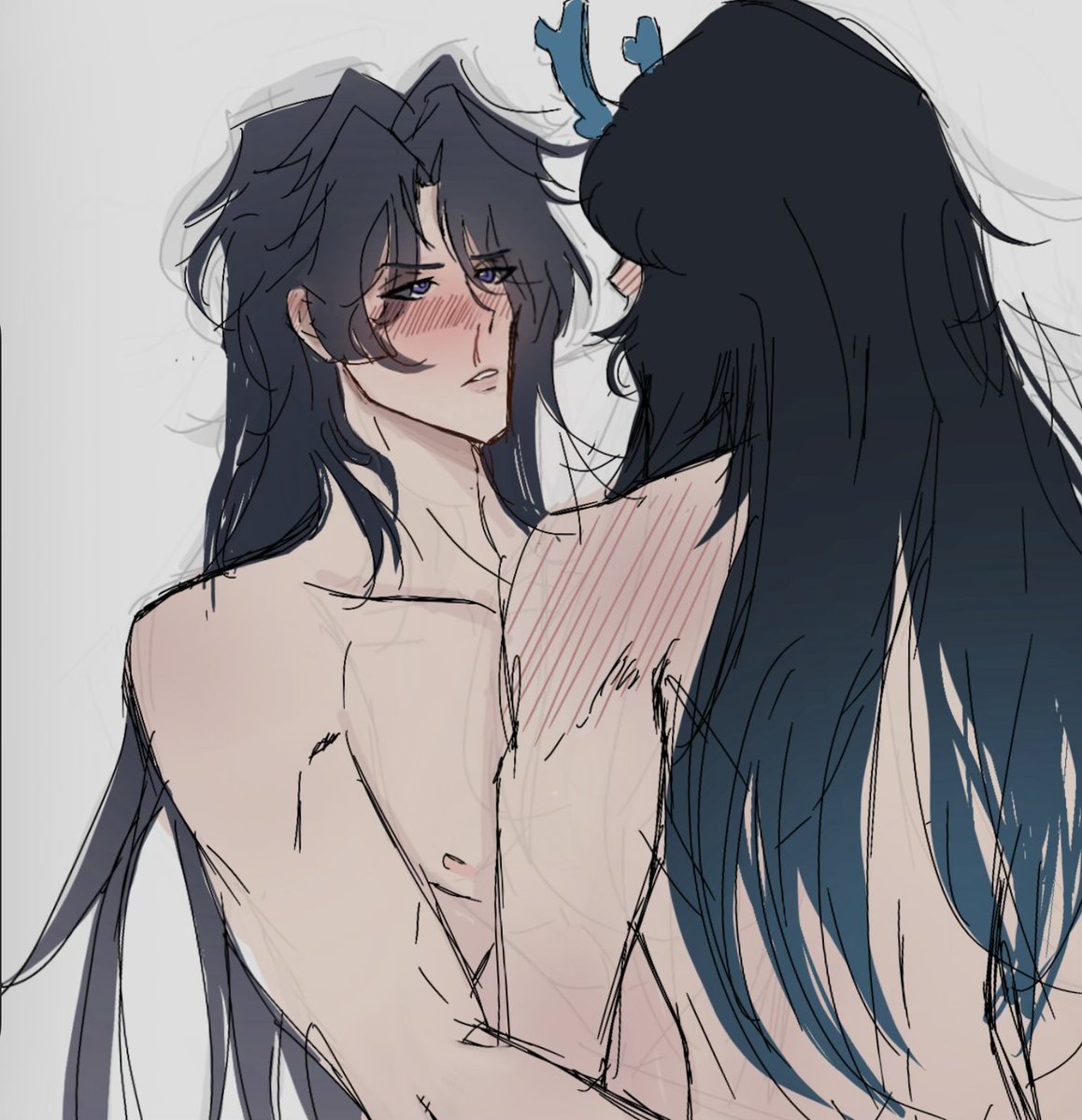 #XingYue sketch 

I my mind, the first ever time Dan Feng rode Yingxing he had a nose bleed and passed out right after.