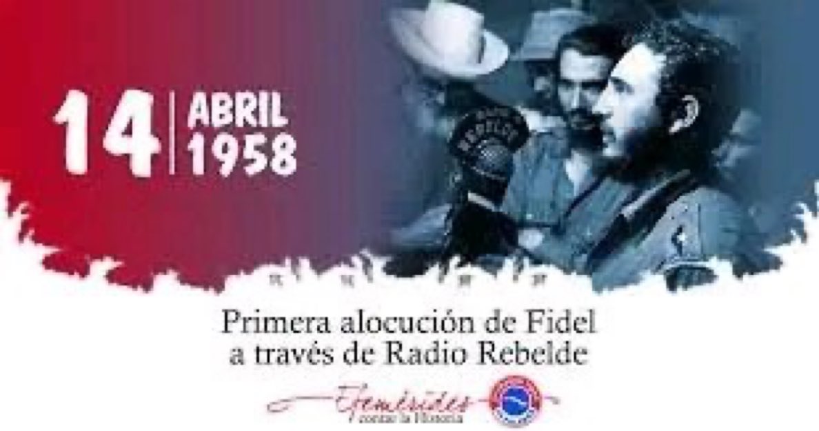 El 14 de abril de 1958, Fidel Castro realizó su primera alocución por Radio Rebelde desde la Sierra Maestra, analizando el revés de la huelga del 9 de abril.
#Cuba #MtssCuba