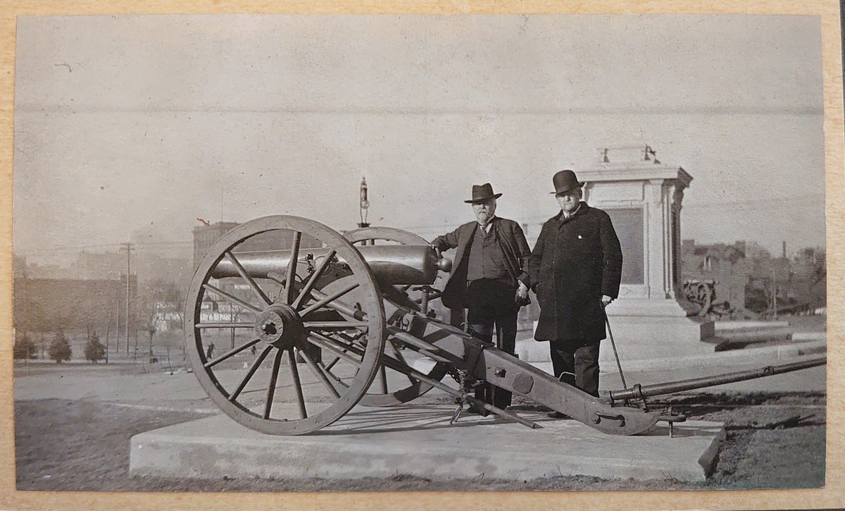 unionandunity's tweet photo. Polis will be remembered as the governor who destroyed Colorado history.  As the US turns 250 and Colorado turns 150 in 2026, this year also marks the 148th anniversary of President Ulysses S. Grant gifting two Civil War cannons (Gettysburg veterans) to the Chaffee Light Artillery.  These same cannons stood beside our vandalized Union Civil War statue since its 1907 dedication, the cannons helped defend Denver’s Chinese community during the 1880 anti-Chinese riots, and fired salutes at every Colorado governor’s inauguration from 1878 to 1930.  For the first time in state history, they’ve now been hidden away for over 5 years.  “Honoring” our past by burying these artifacts and distracting with otter reintroduction is classic whitewashing  the kind seen in China during the Cultural Revolution.  Stop hiding Colorado’s full story. 🇺🇸 (Pictured: Brig. Gen. Albert H. Jones & Maj. James B. Thompson, plus governors inaugurated with the cannons)
