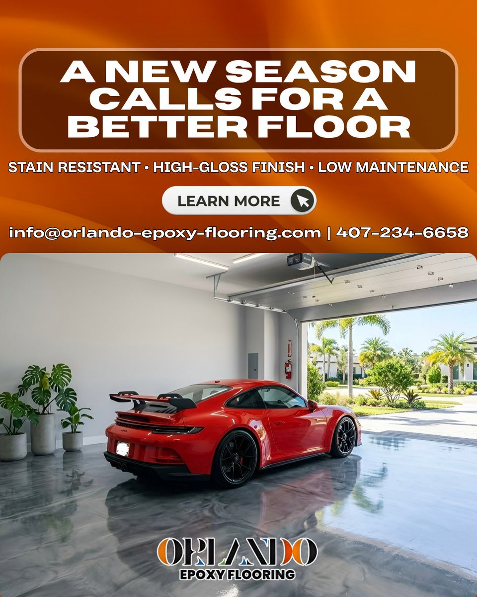 4O7EF's tweet image. A new season calls for a better floor! 🏎️✨

Don't wait to make a change.

✅ Greater Orlando area service
✅ Call 407-234-6658 for a FREE on-site estimate
✅ High-quality finishes &amp;amp; expert installation

#OrlandoEpoxyFlooring #HomeRenovation #Epoxy #Resin #Art