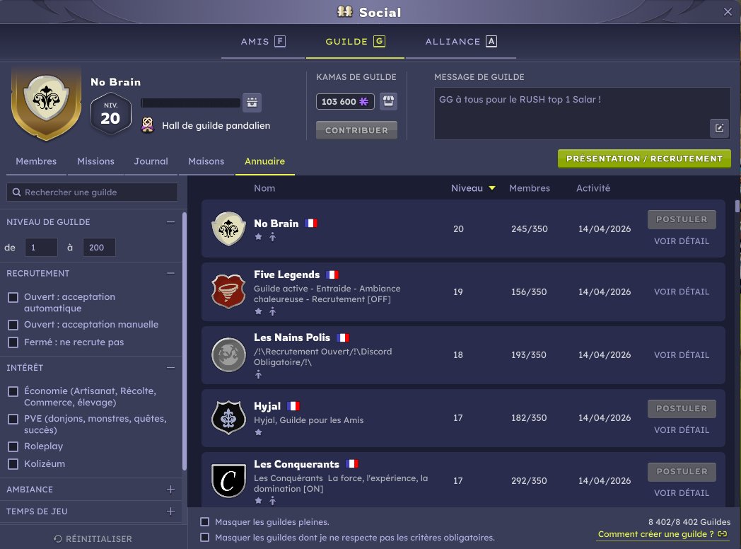 famanii_fr's tweet photo. GG à No Brain sur Salar ! 1ère guilde Niveau 20 du serveur, et 8ème interserveur ! Merci à tous les guildeux malgré leurs temps de jeu réduit qui ont permis d'obtenir la première place ! @DOFUSfr @AnkamaGames @Totankama https://t.co/Kf8FeTyywE